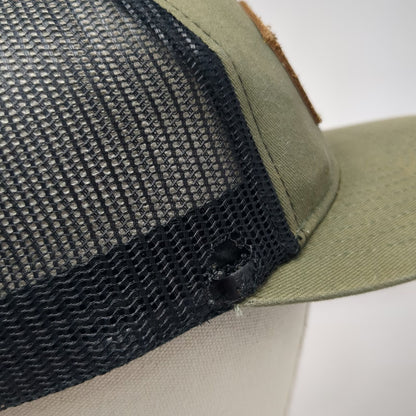 onX Hunt Green Trucker Hat One Size Black Mesh Snapback Leather Patch Topo Print