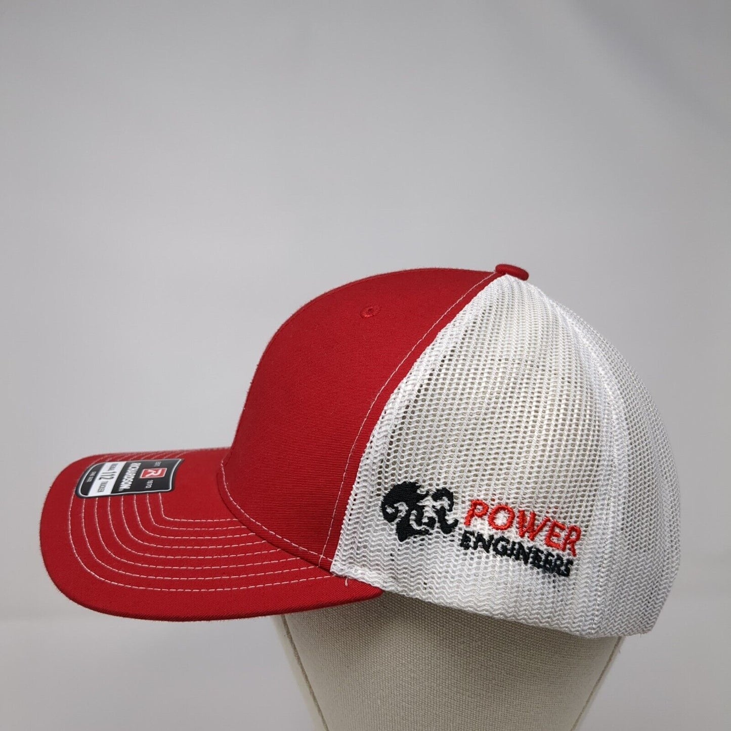 Power Engineers Snapback Trucker Hat Red OS Adjustable Mesh Back Richardson