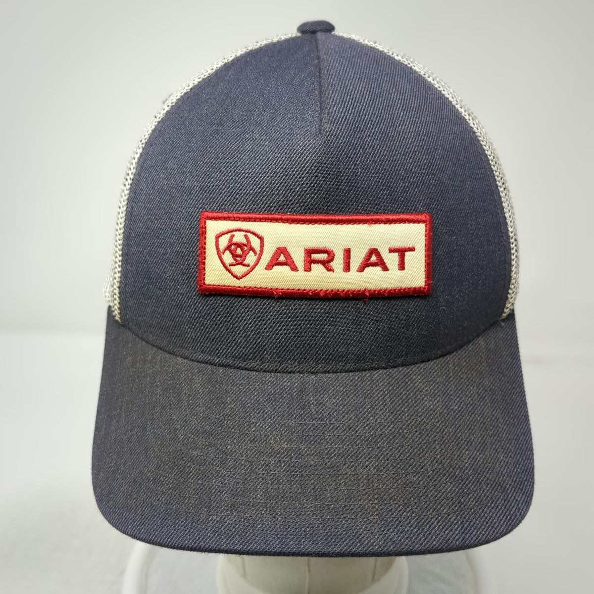 Ariat Trucker Hat Blue One Size Snapback Mesh Logo Patch Flexfit Workwear Cap