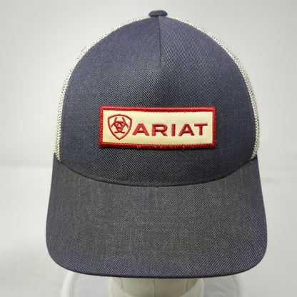 Ariat Trucker Hat Blue One Size Snapback Mesh Logo Patch Flexfit Workwear Cap