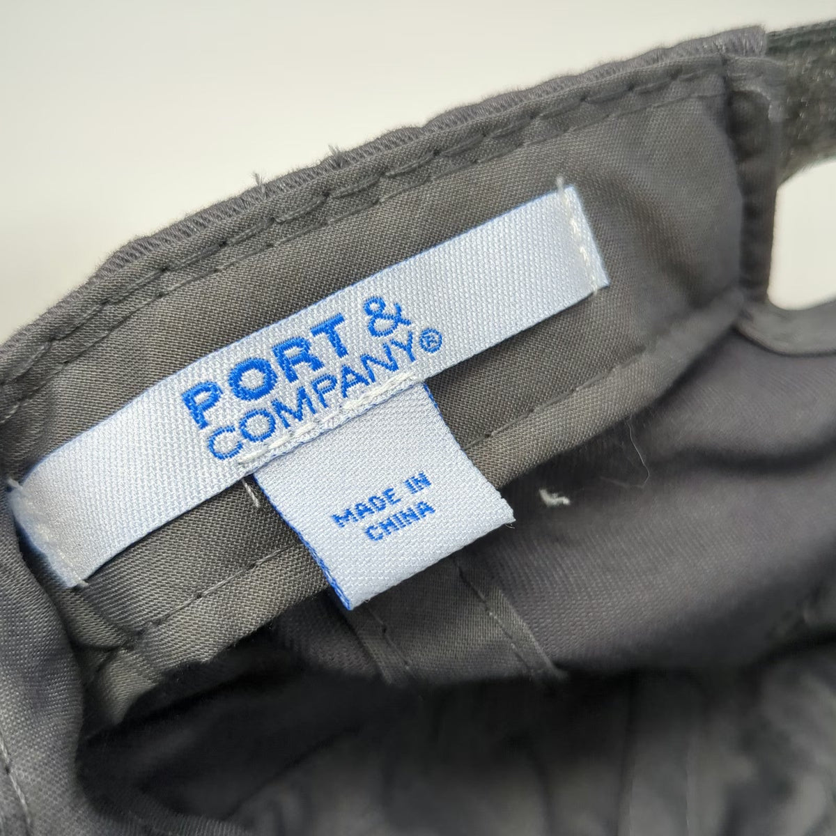Port & Company Manasquan Bank Hat Gray OSFM Baseball Cap Strapback Piping Logo