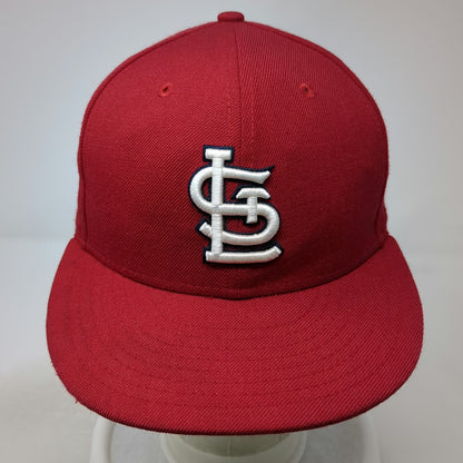 St. Louis Cardinals MLB New Era Snapback Hat Red OSFM Wool Flat Brim 9FIFTY Grey