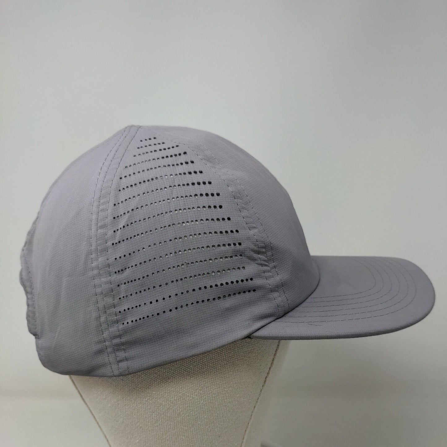 Golf Swing Logo Strapback Hat Gray OSFA Embroidered Laser Cut Imperial
