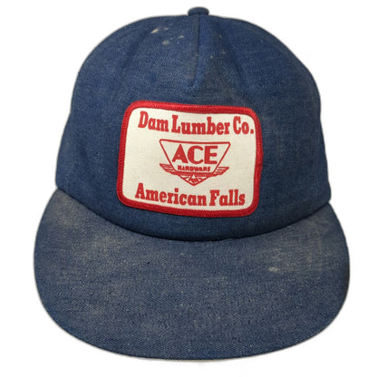 Ace Hardware Dam Lumber Co American Falls Blue 5 Panel Hat OS Snapback Vintage