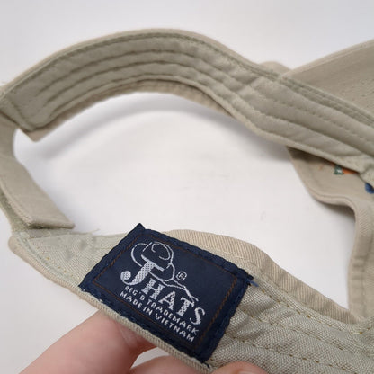 Gulf Shores Strapback Sun Visor Hat Tan One Size Adjustable Embroidered Jhats