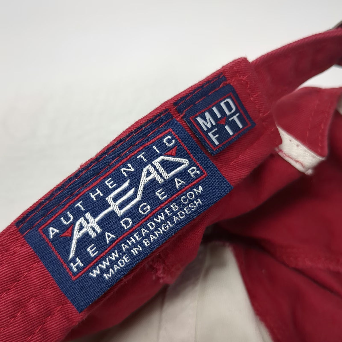 Ahead Baseball Cap White Red One Size Montana Heart State Distressed Patch Hat