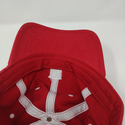 White Columns CC Slideback Hat Red One Size Adjustable Embroidered Pukka