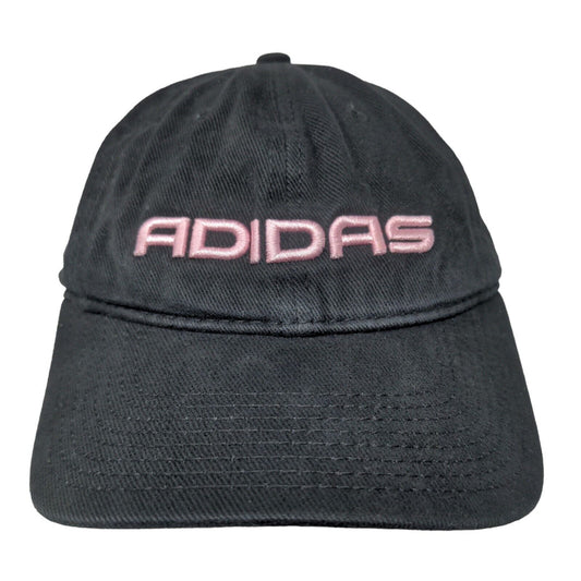 Adidas Girl's Slideback Hat Black Adjustable Embroidered Logo 100% Cotton