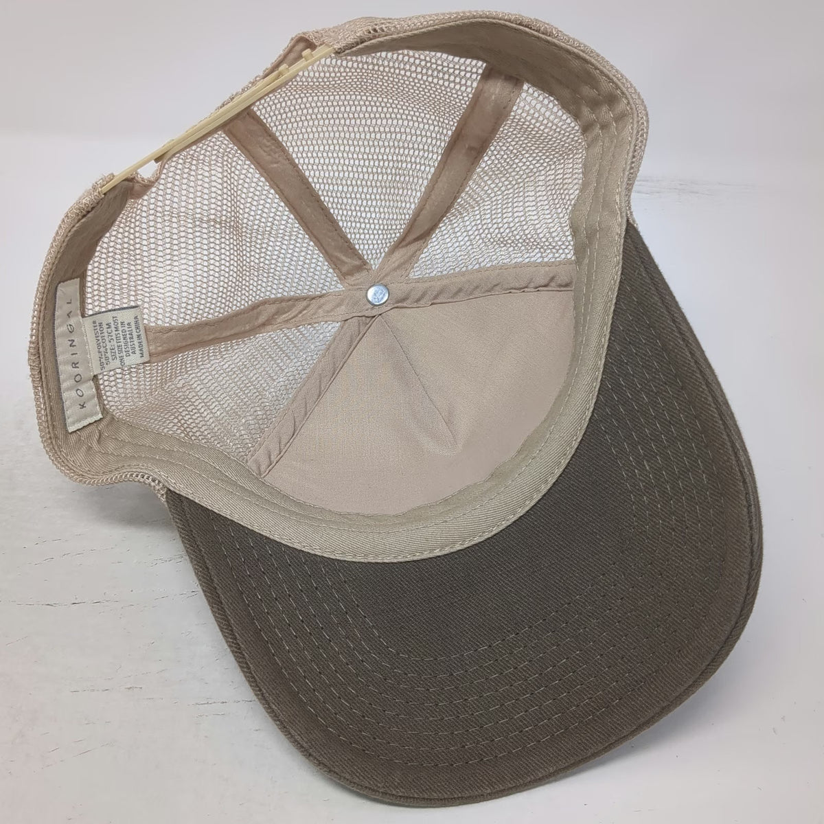 Kooringal Trucker Hat Brown One Size Mesh Snapback Tropical Animal Print Palm