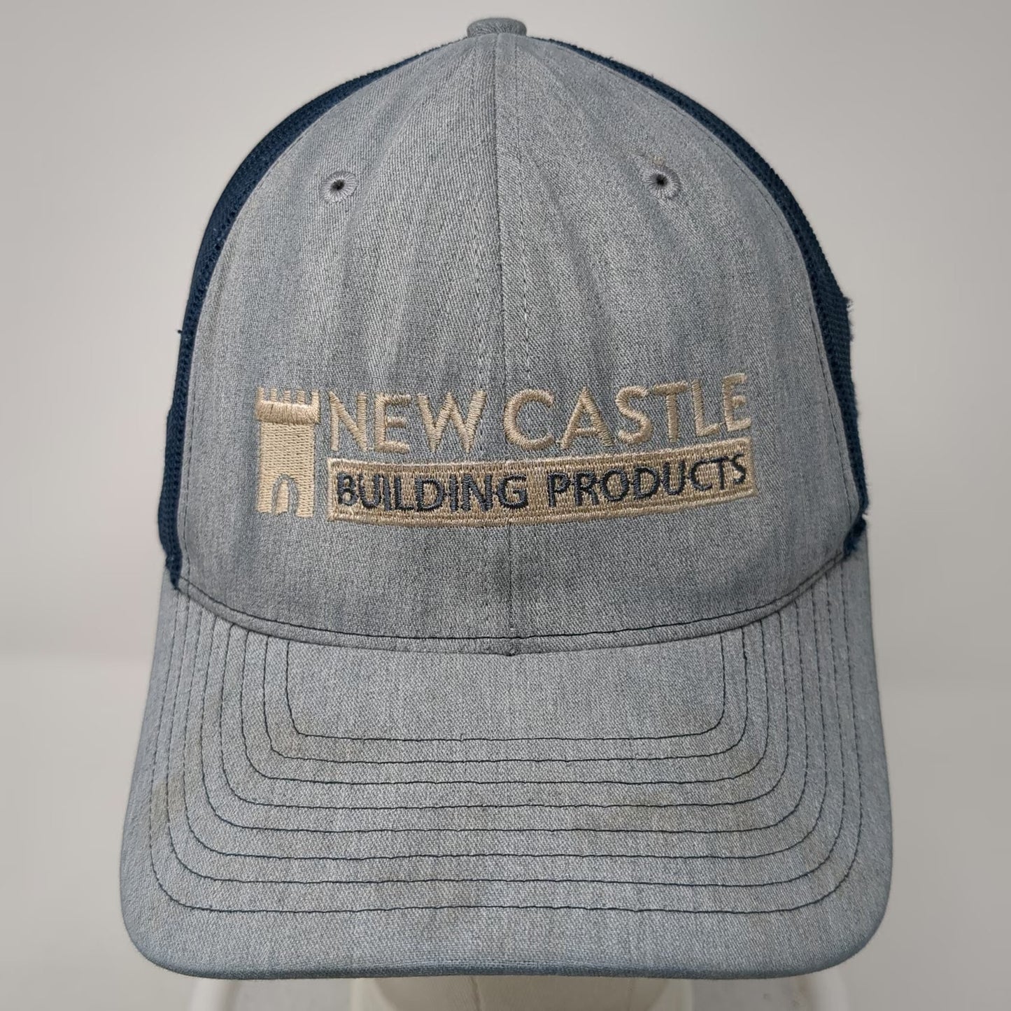 Richardson 112 Trucker Hat Blue One Size New Castle Building Products GAF Logo