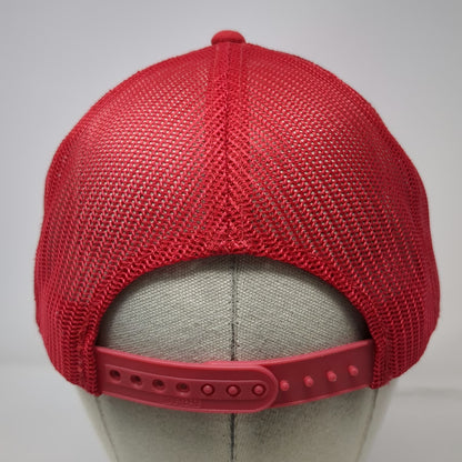 Sportsman Trucker Hat Red One Size Big Service Jensen Utah Mesh Snapback Graphic