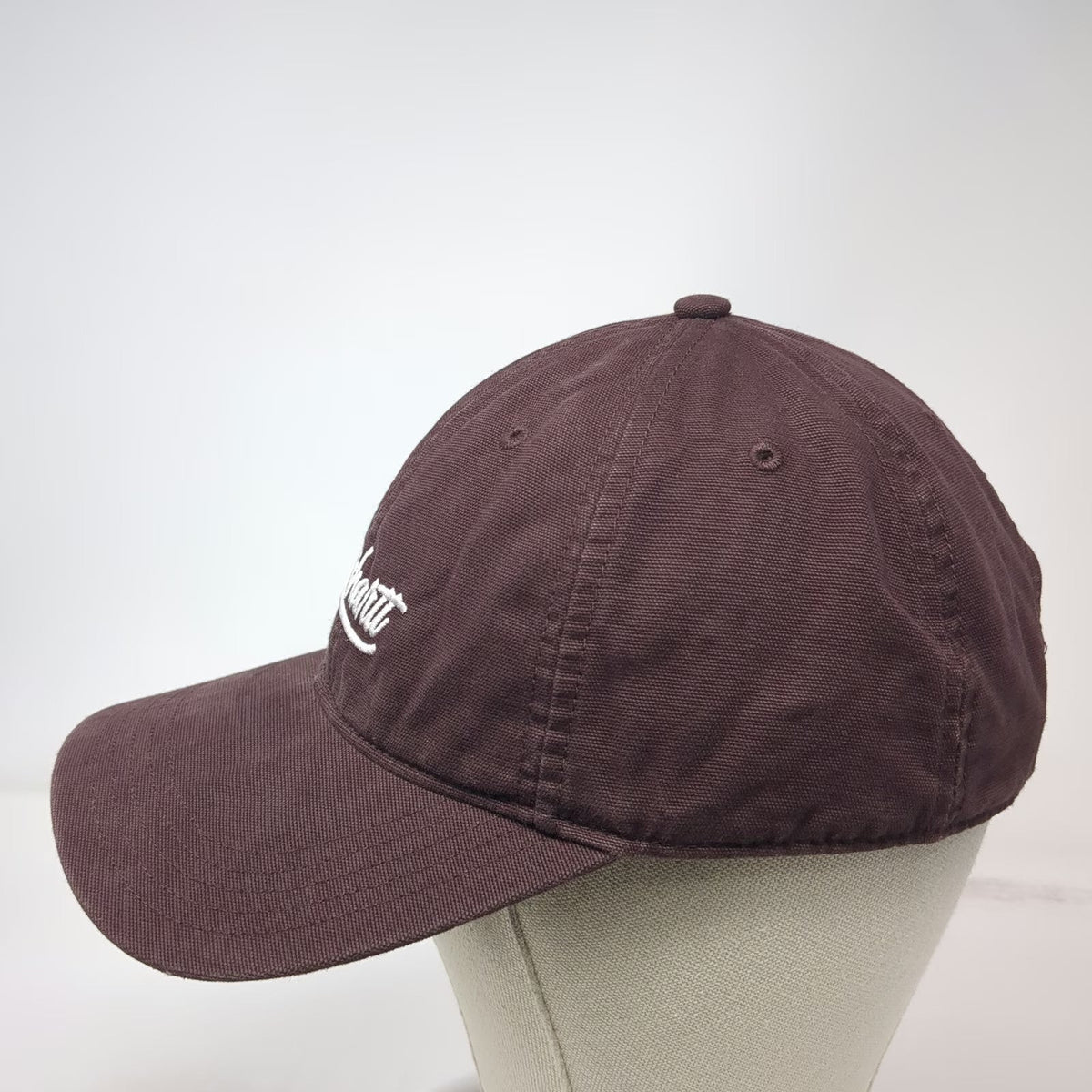 Carhartt Baseball Cap Red One Size Script Logo Canvas Slideback Workwear Hat