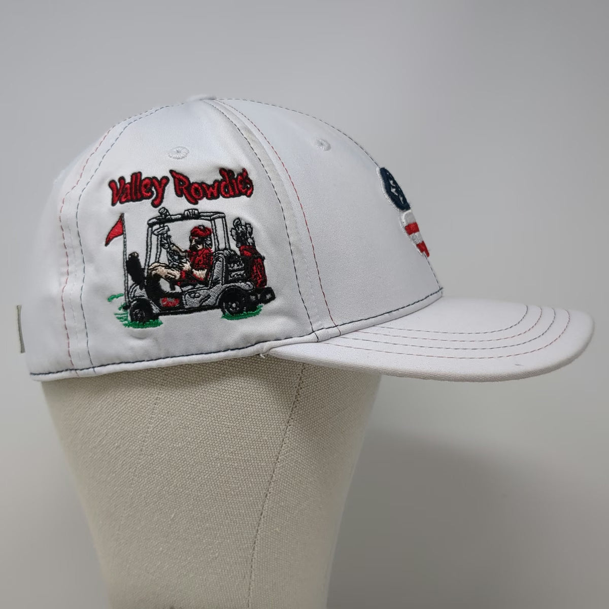 Black Clover Baseball Cap White XL Fitted Memory Fit Live Lucky Valley Rowdies