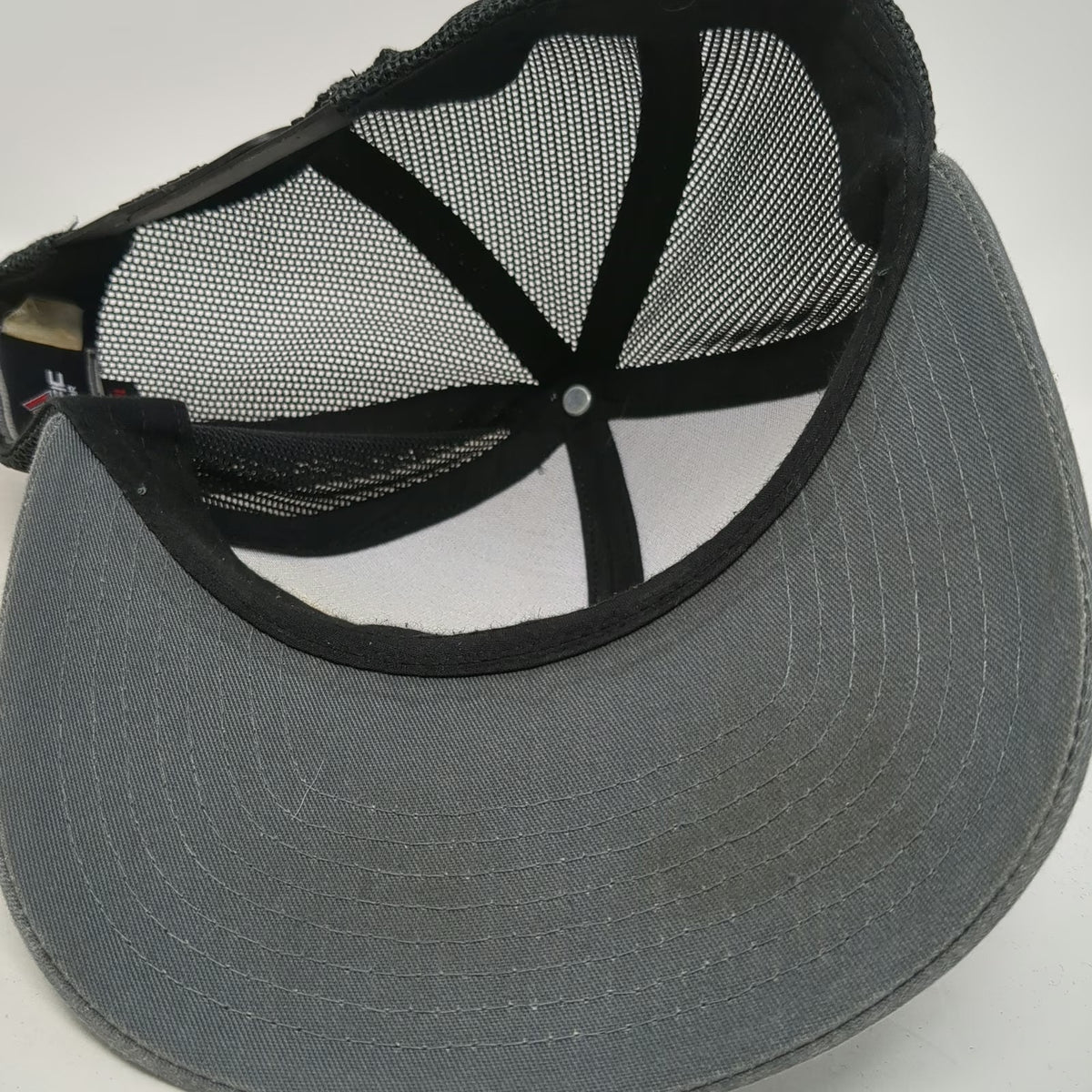 Pacific Headwear Trucker Hat Gray Black One Size DK Constructors Mesh Snapback