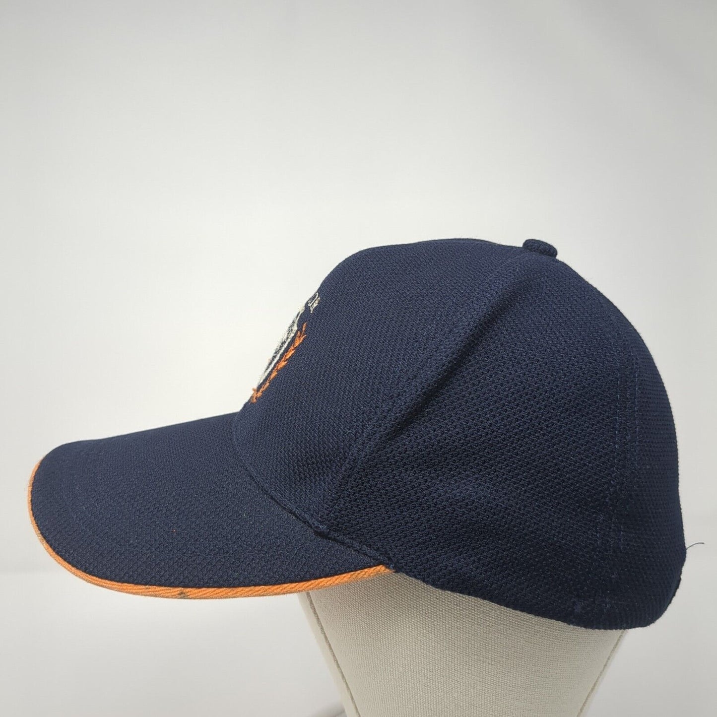 Senior Slideback Hat Blue One Size Adjustable Embroidered Vented Holes 6 Panel