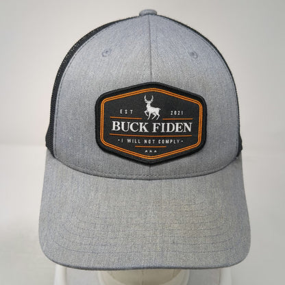 Yupoong Trucker Hat Gray Black One Size Buck Not Comply Mesh Snapback