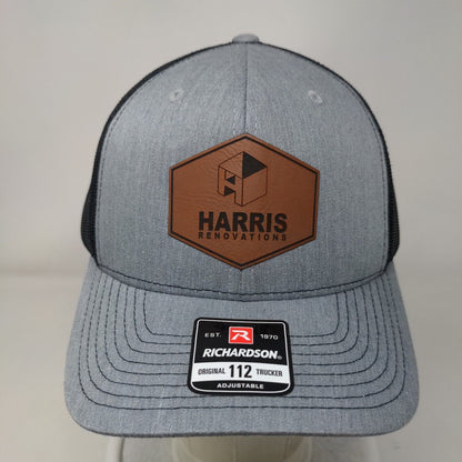 Harris Renovations Snapback Trucker Hat Gray One Size Mesh Back Richardson