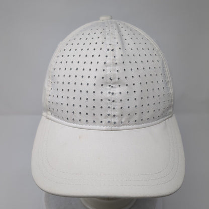 Unbranded Strapback Hat White OSFA Solid Adjustable Perforated