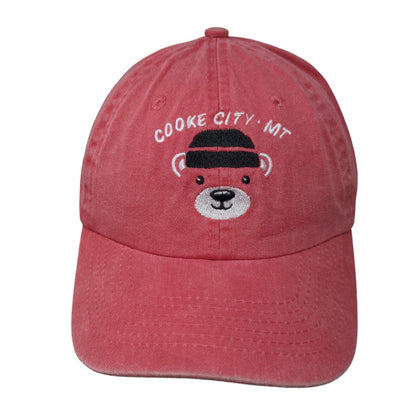 Cooke City MT Strapback Hat Red One Size Adjustable Embroidered Fahrenheit