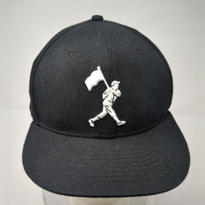 Baseballism Fitted Hat Black 7 1/2 Embroidered Logo Solid 6 Panel