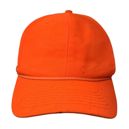 Signatures Snapback Hat Solid Orange OSFA Rope Braid Adjustable