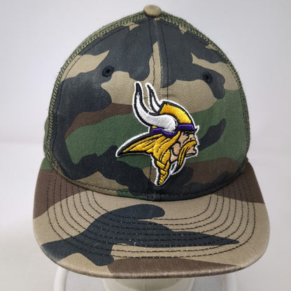 New Era 9FIFTY Trucker Hat Green OSFM Minnesota Vikings NFL Camo Mesh Snapback