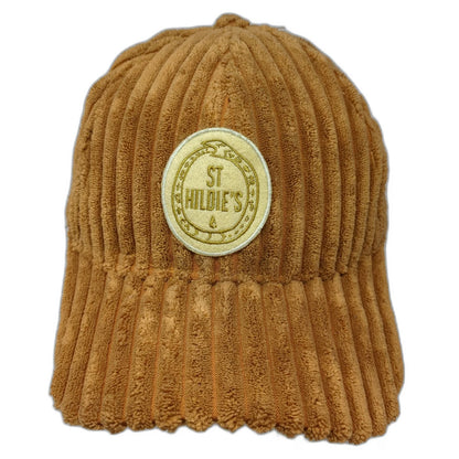 Baseball Cap Brown One Size Wide Wale Corduroy St Hildie's Patch Snake Logo Hat