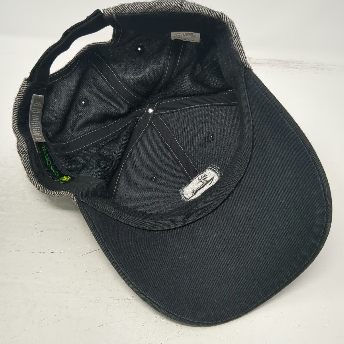 John Deere Baseball Cap Gray One Size Strapback Wool Blend Embroidered Logo Hat