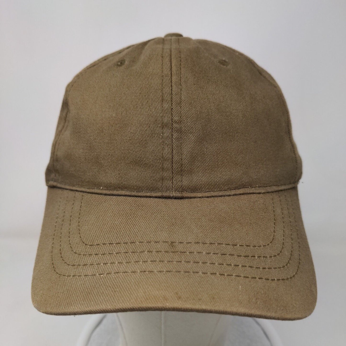 Unbranded Strapback Hat OSFM Green Adjustable Strap Vented Holes Blank