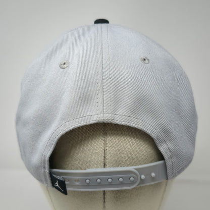 Jordan 5 Panel Gray One Size Snapback Paint Splatter Flat Brim Jumpman Logo Hat