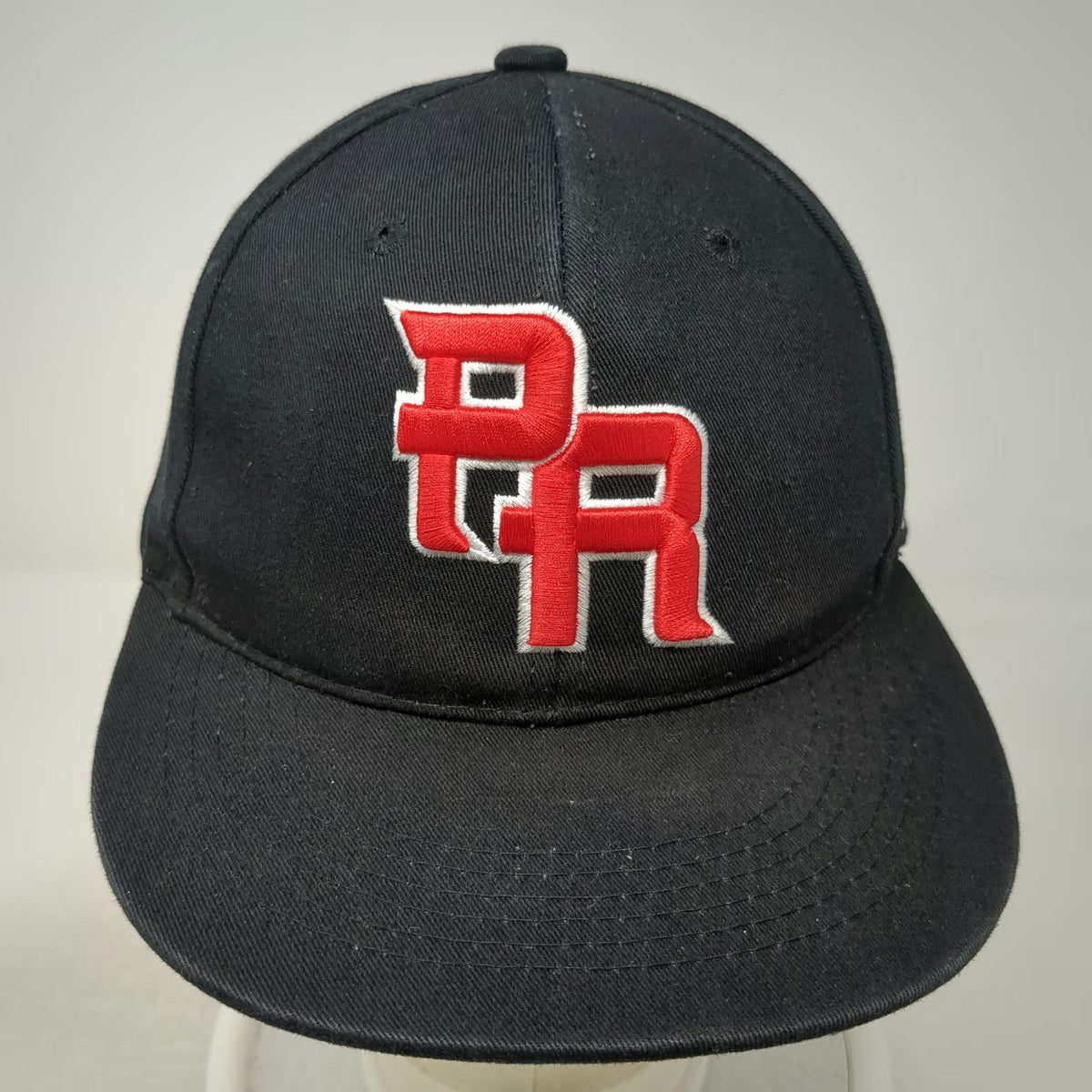 B Premium Headwear Snapback Black Hat One Size Puerto Rico PR Flag Flat Brim