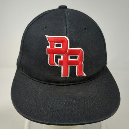 B Premium Headwear Snapback Black Hat One Size Puerto Rico PR Flag Flat Brim