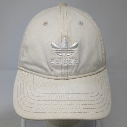adidas Baseball Cap Beige One Size Trefoil Logo Slideback Cotton 6 Panel Hat