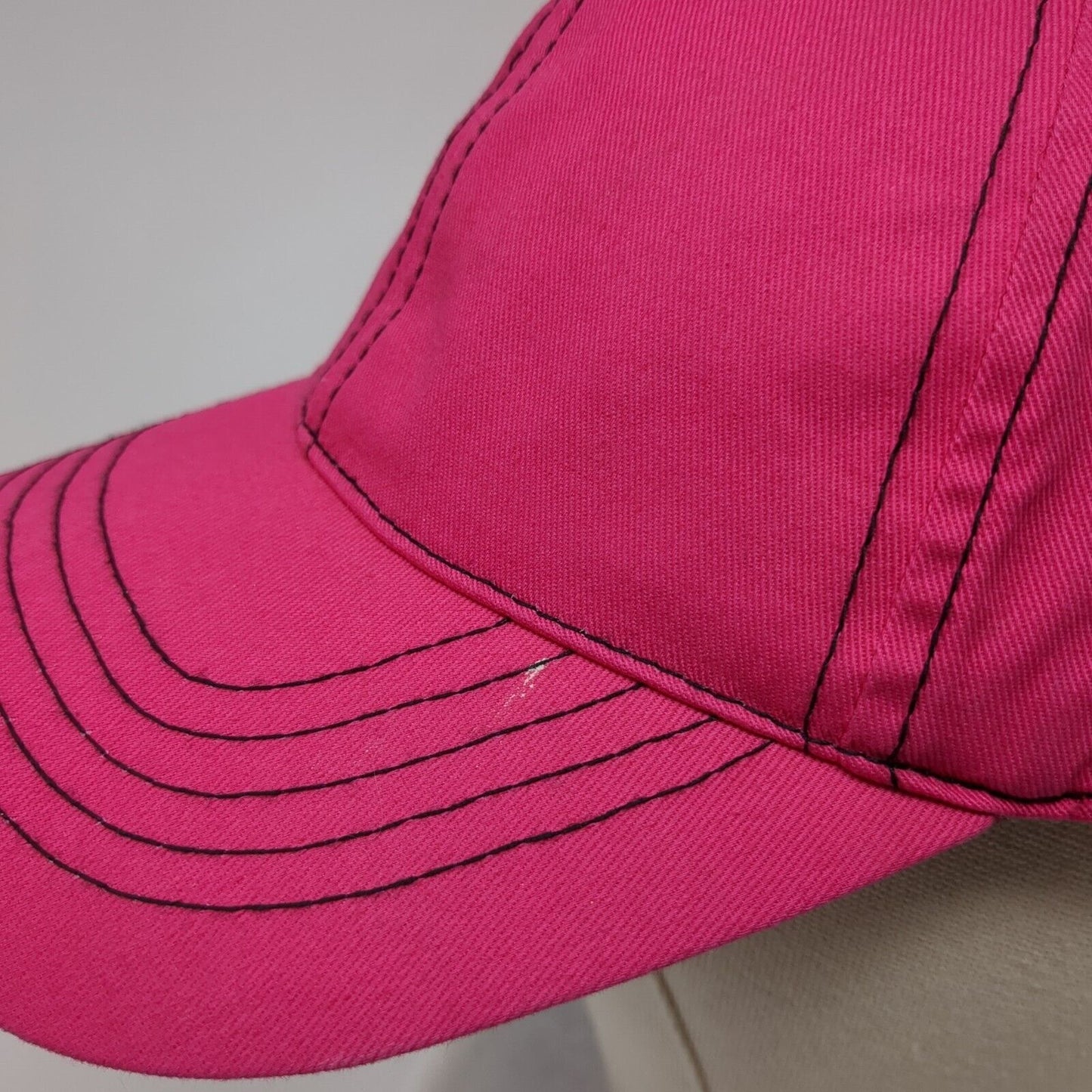 Unbranded Strapback Hat Pink One Size Adjustable Vented Holes 6 Panel Blank