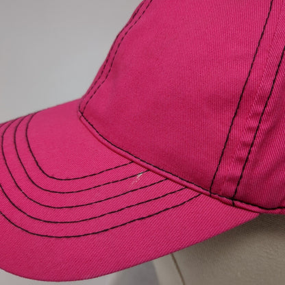 Unbranded Strapback Hat Pink One Size Adjustable Vented Holes 6 Panel Blank