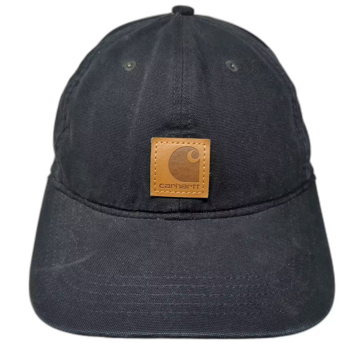 Carhartt Black Baseball Cap One Size Adjustable Logo Patch Canvas Workwear Hat