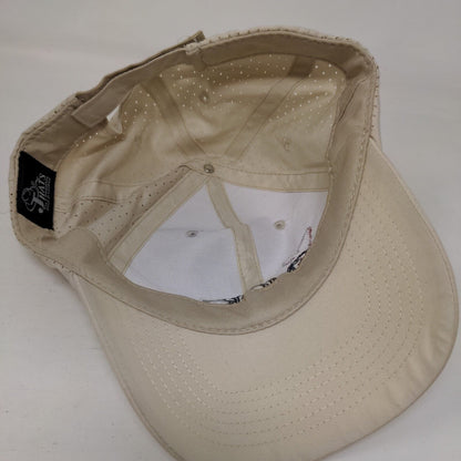 Smoky Mountains Strapback Hat Tan One Size Embroidered Laser Cut Jhats