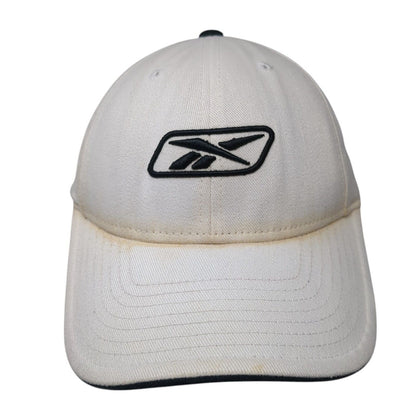 Reebok Strapback Hat White One Size Adjustable Embroidered 6 Panel Cotton
