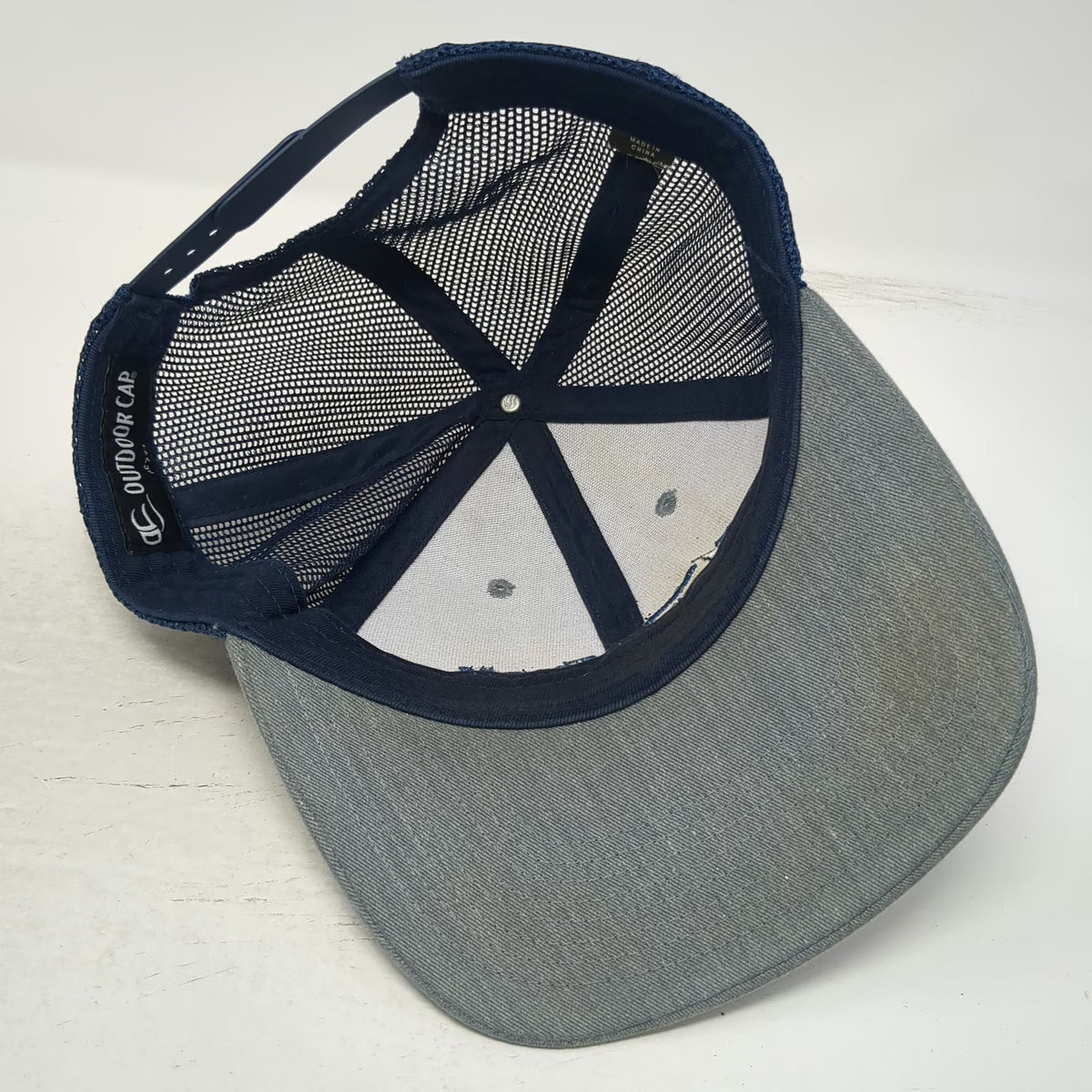 Outdoor Cap ChemTreat Trucker Hat Gray Blue One Size Snapback Mesh Back Graphic