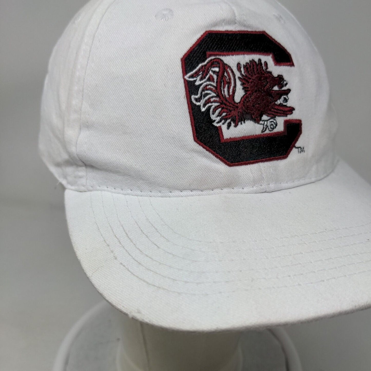 South Carolina Gamecocks Strapback Hat White Embroidered Logo Sound Experience