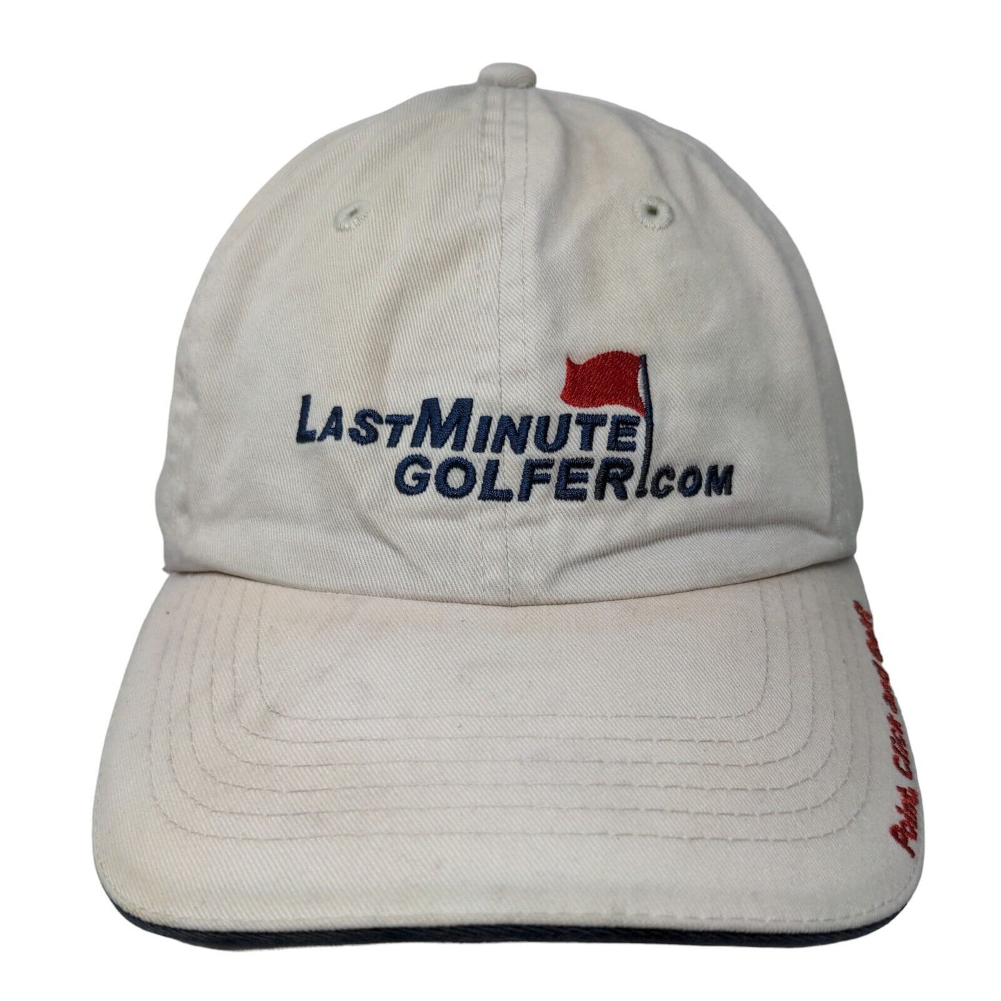 Last Minute Golfer Slideback Hat Tan One Size Adjustable Embroidered 6 Panel