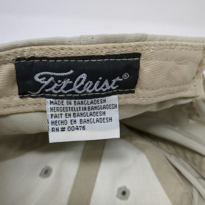 Titleist Baseball Cap Beige One Size Embroidered Logo Adjustable Slideback Hat