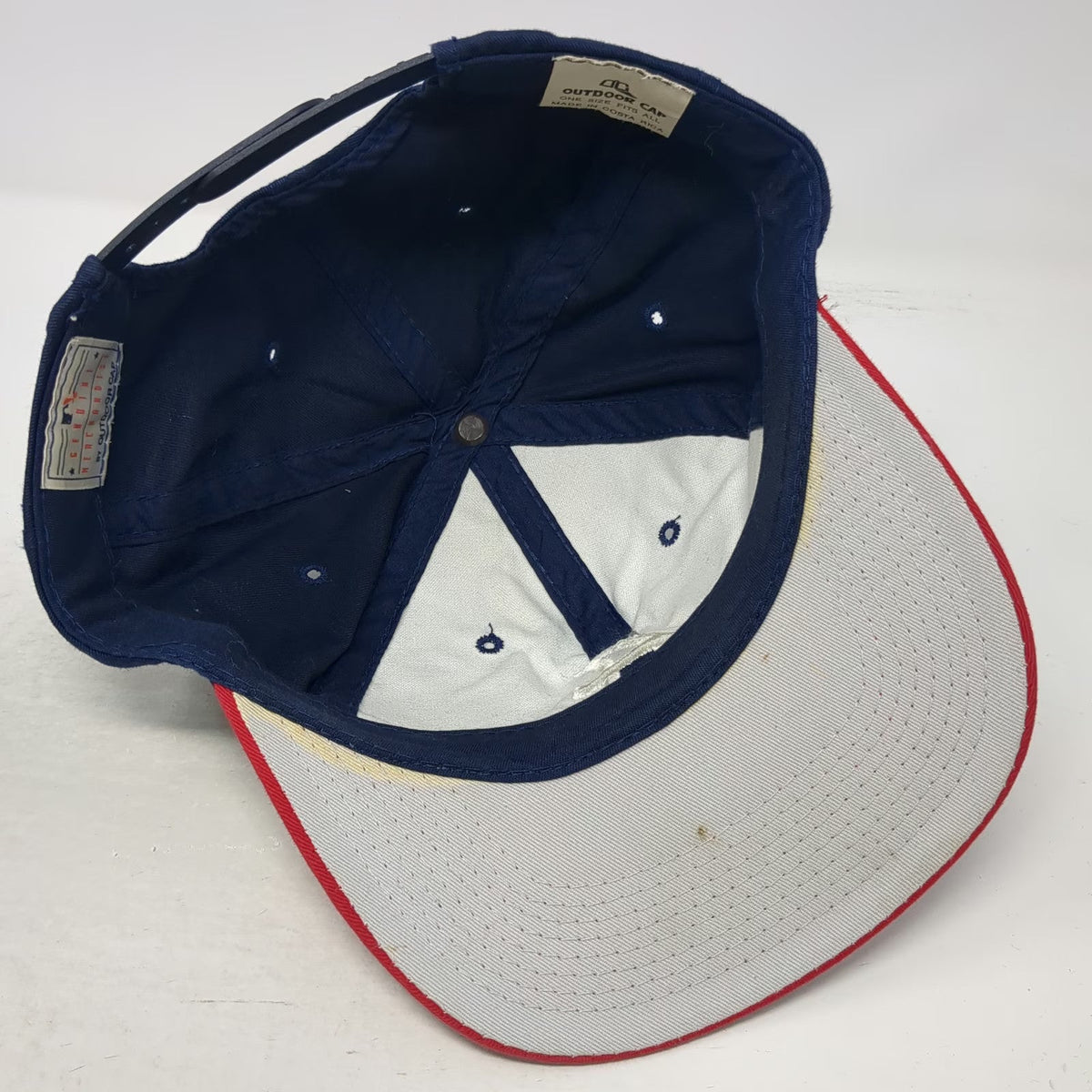 Atlanta Braves MLB Outdoor Cap Trucker Hat Blue Red OSFM Snapback Embroidered