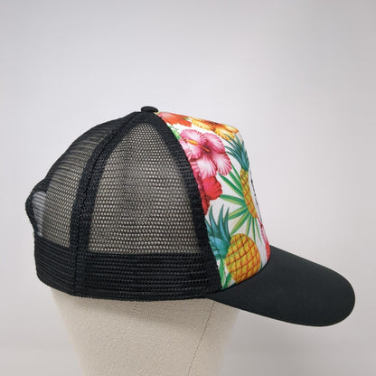 Aloha Hawaii Snapback Mesh Back Trucker Hat Multicolor One Size Floral