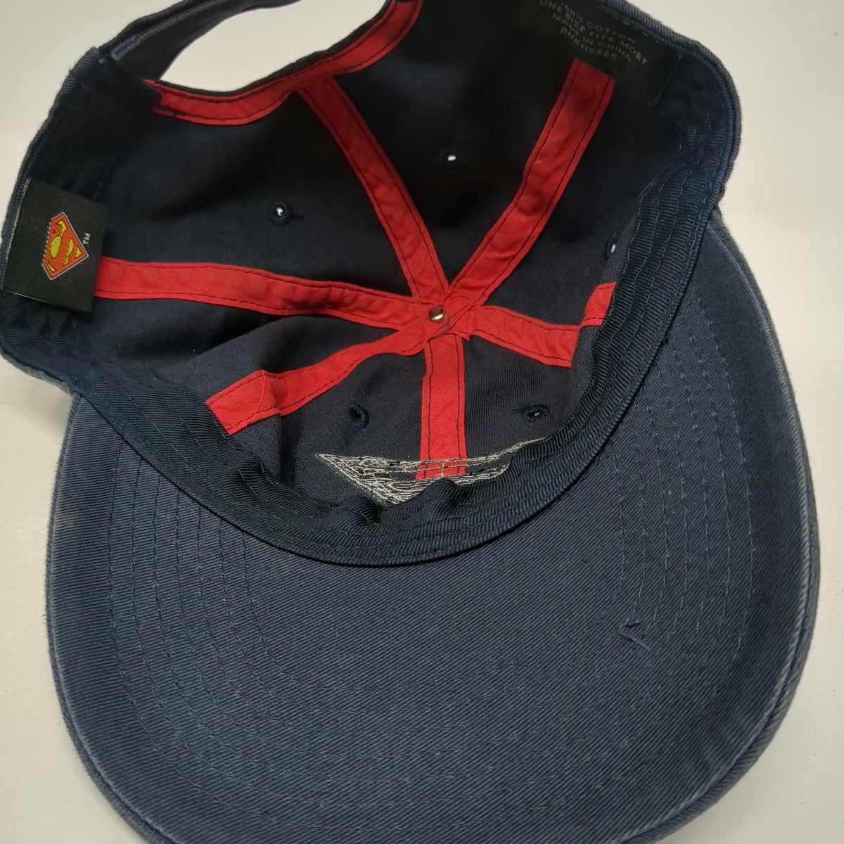 Superman Baseball Cap Blue One Size Man of Steel Embroidered Strapback Hat Logo