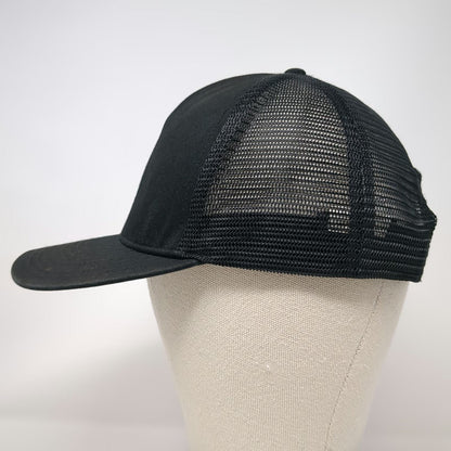 Volcom Trucker Hat Black OSFM Snapback Mesh Embroidered Stone Logo Structured