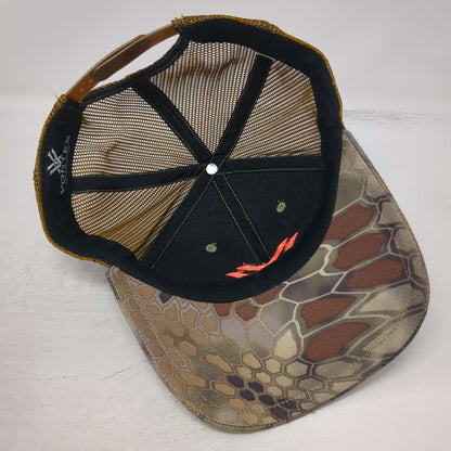 Vortex Trucker Hat Brown Orange One Size Camo Mesh Snapback Richardson Logo V