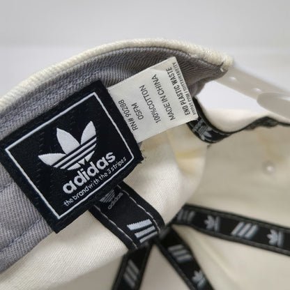 Adidas Baseball Cap White One Size Snapback Trefoil Logo Gray Underbrim Hat