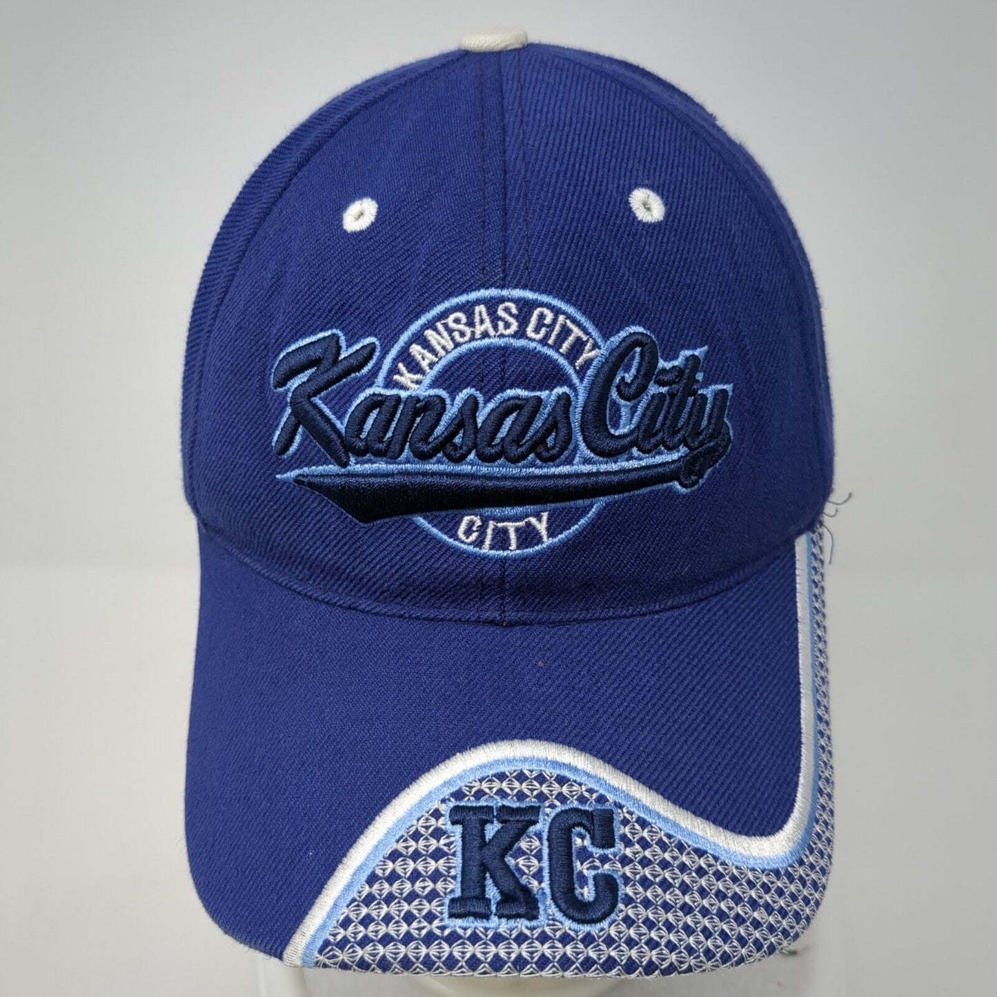 KC Kansas City Strapback Hat Blue One Size Adjustable Embroidered Sam's Cap