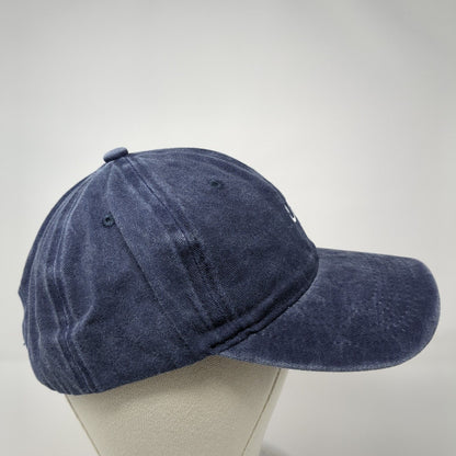 Smiley Slideback Hat Blue One Size Adjustable Solid Embroidered 6 Panel